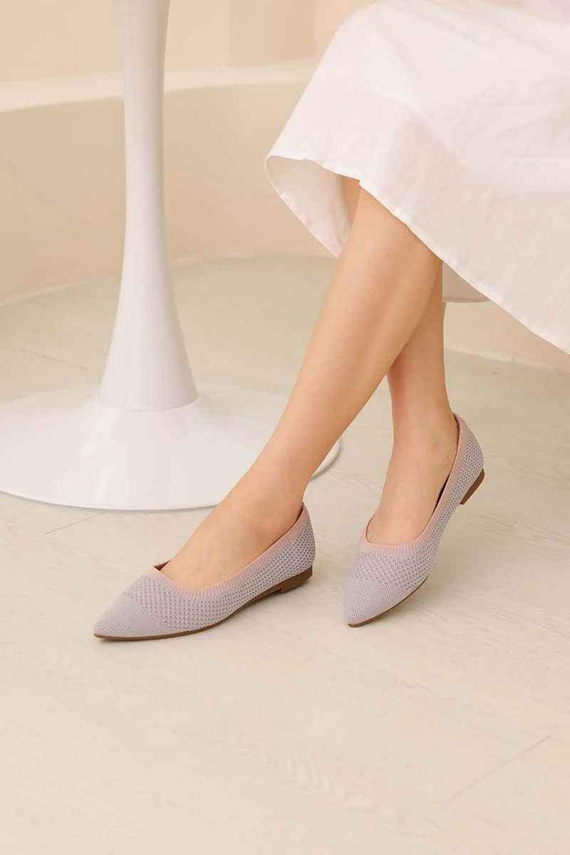 Koral Flyknit Flats in Dusty Blue and Pink - Image 3