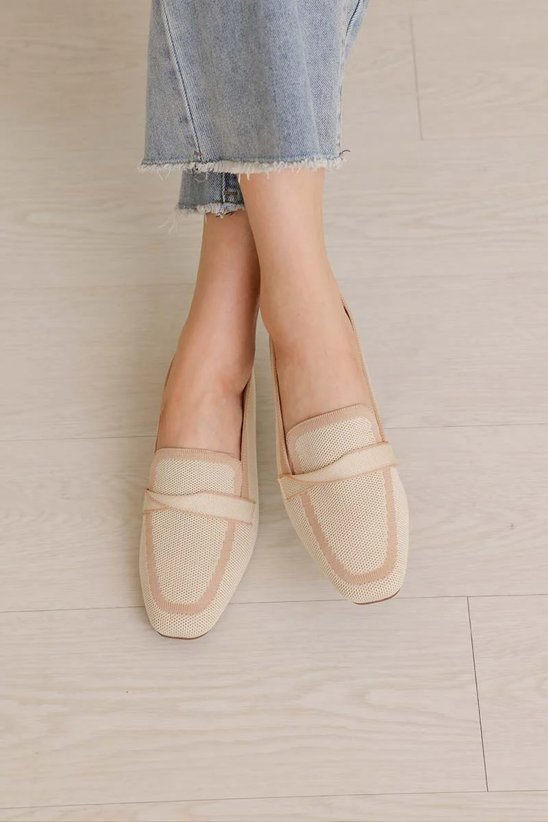 Kynn Flyknit Loafers in Nude - Image 3