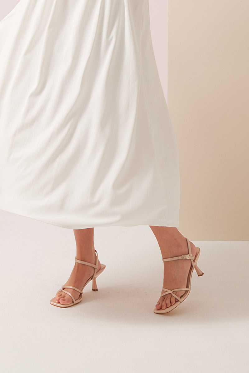 Lauryn Satin Strappy Sandals in Pale Rose - Image 4