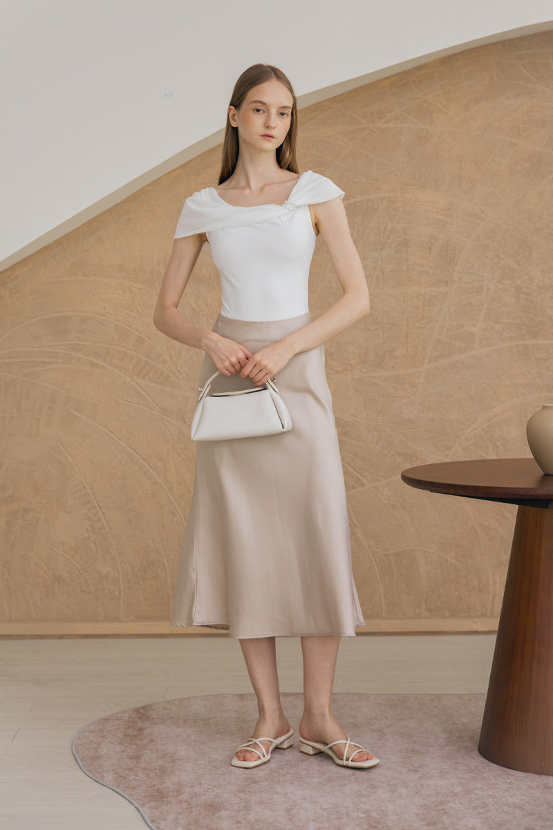 Lenix Strappy Cloud Block Heels in Cream - Image 2