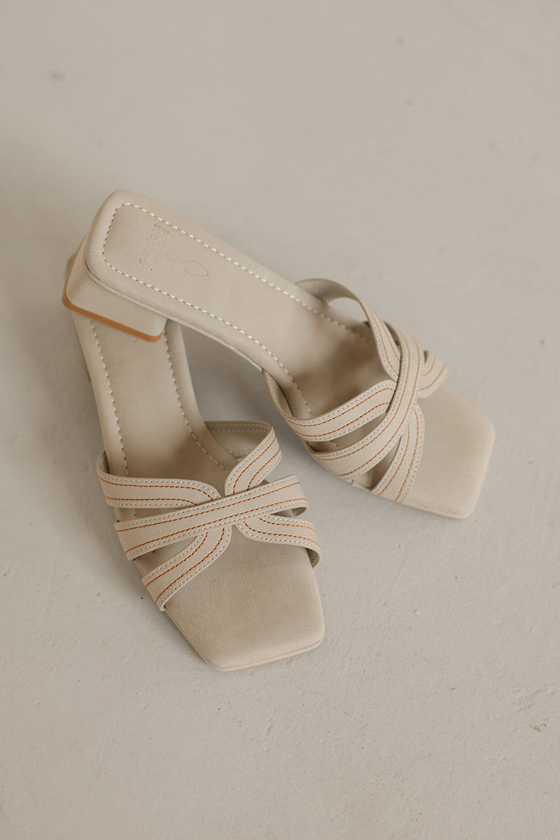 Leonora Cloud Heels in Taupe Waterproof Suede - Image 4