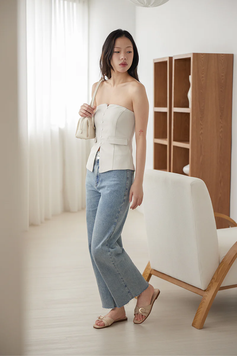 Liria Buckle Cloud Sliders in Taupe Waterproof Suede - Image 3