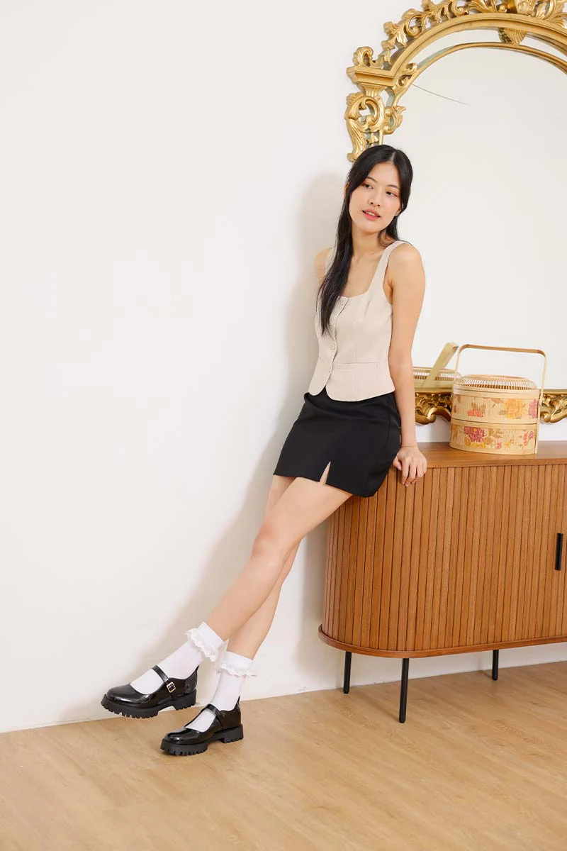 Lissa Patent Platform Mary Jane in Black - Image 2