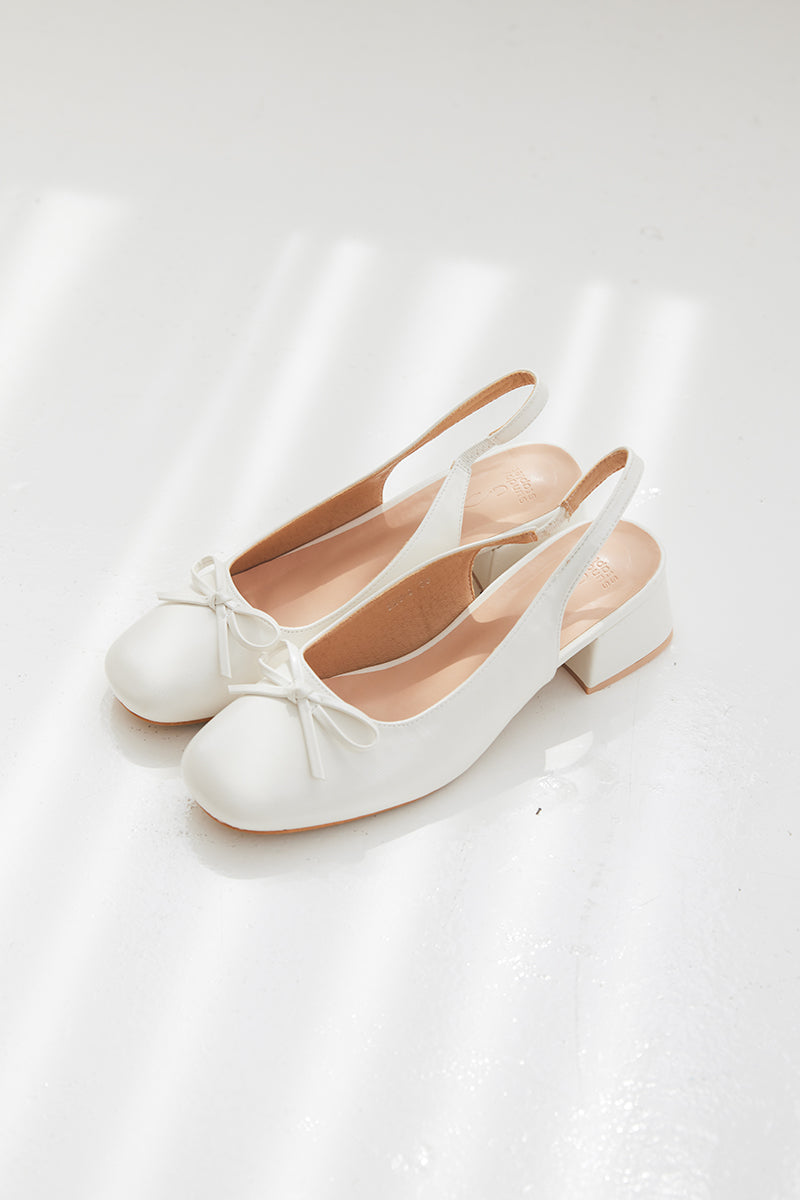 Lumi Ballet Slingback Heels in Cream - Image 3