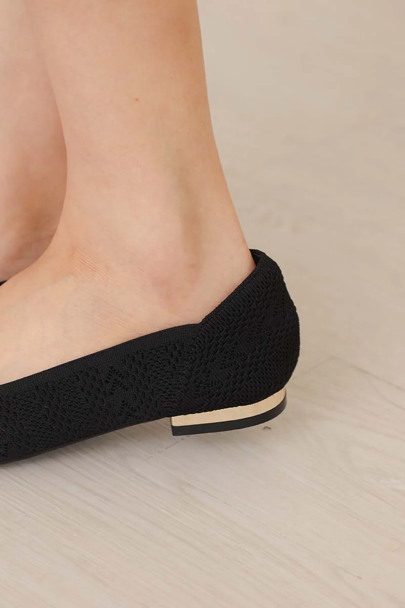 Lumina Bow Knit Flats in Black - Image 5
