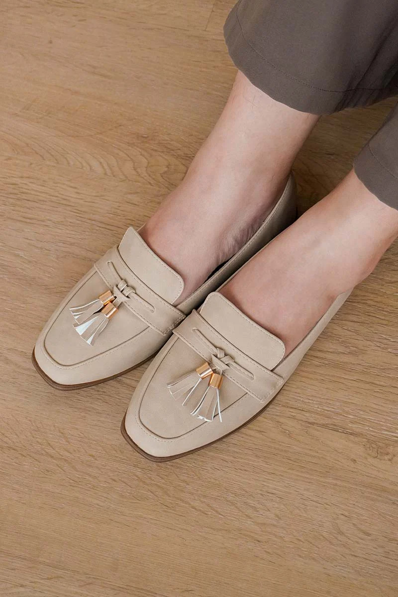 Lunelle Loafers in Waterproof Suede Taupe - Image 3