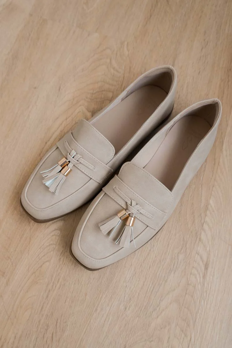 Lunelle Loafers in Waterproof Suede Taupe - Image 5