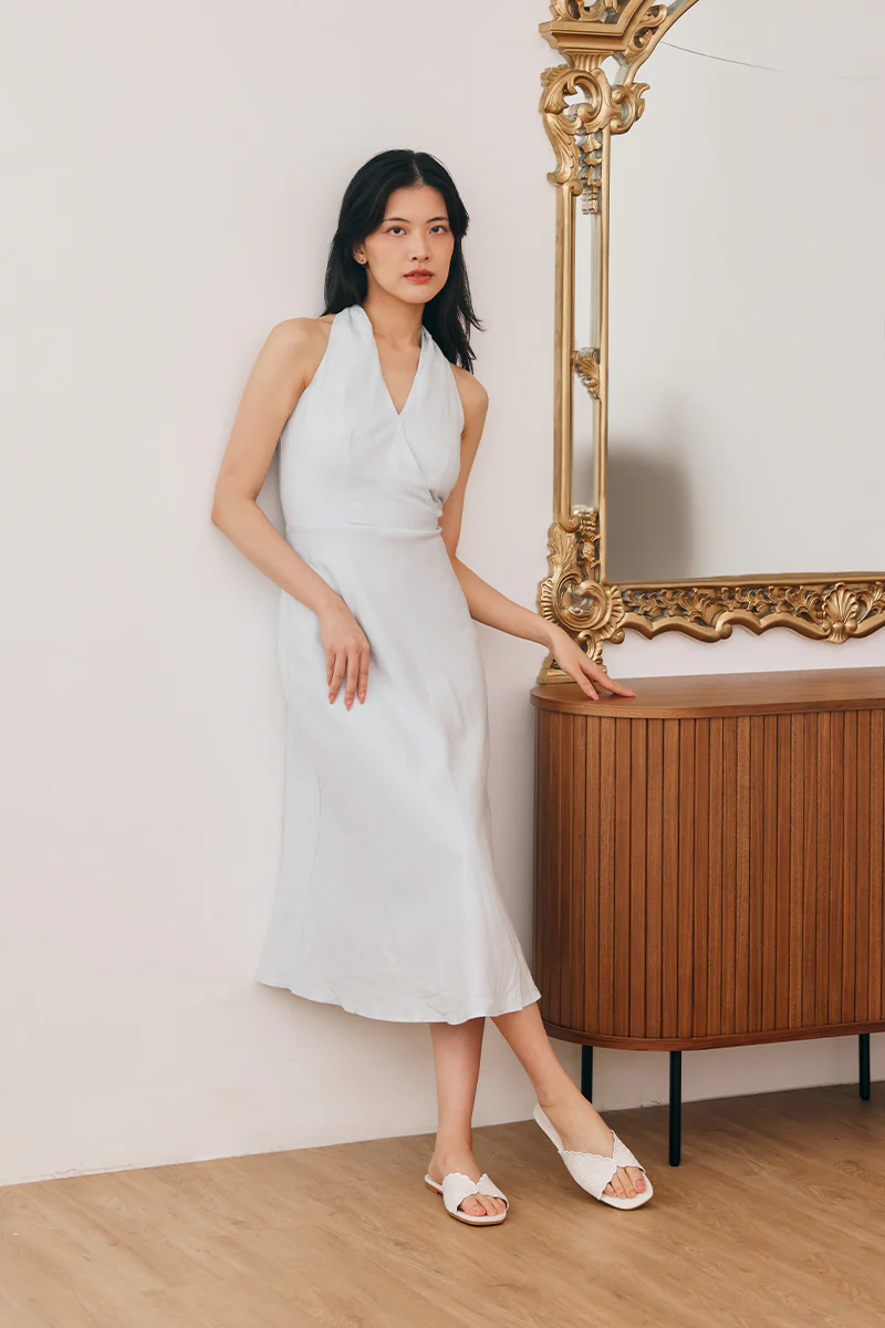 Luvina Embroidered Sliders in Cream Waterproof Satin - Image 3