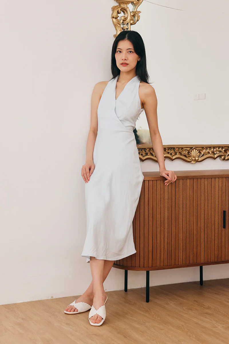 Luvina Embroidered Sliders in Cream Waterproof Satin - Image 6