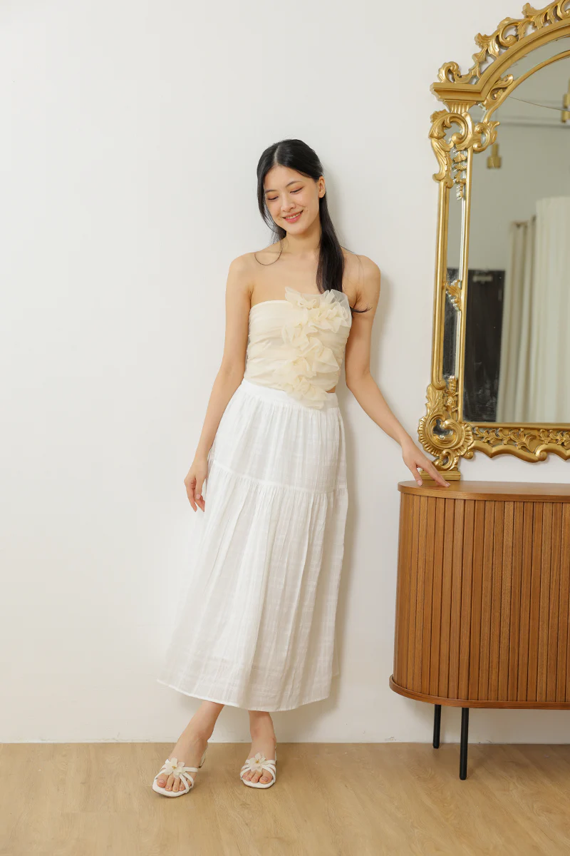 Magnolia Block Heels in Ivory Waterproof Satin - Image 2