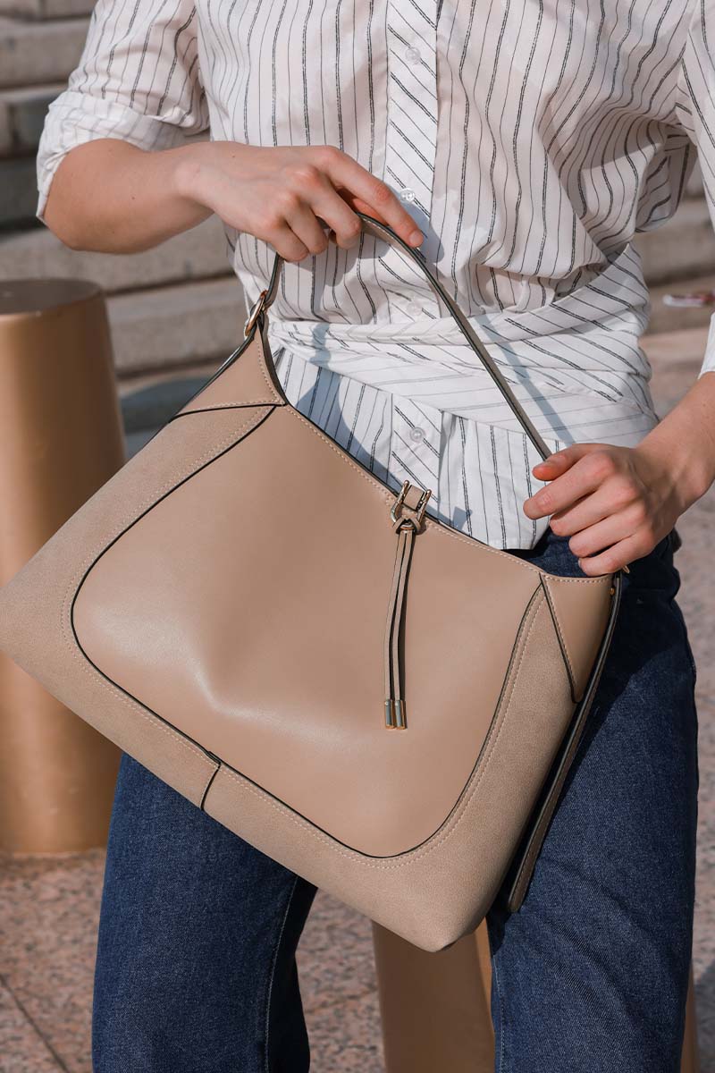 Manhattan Tote Bag in Taupe - Image 6