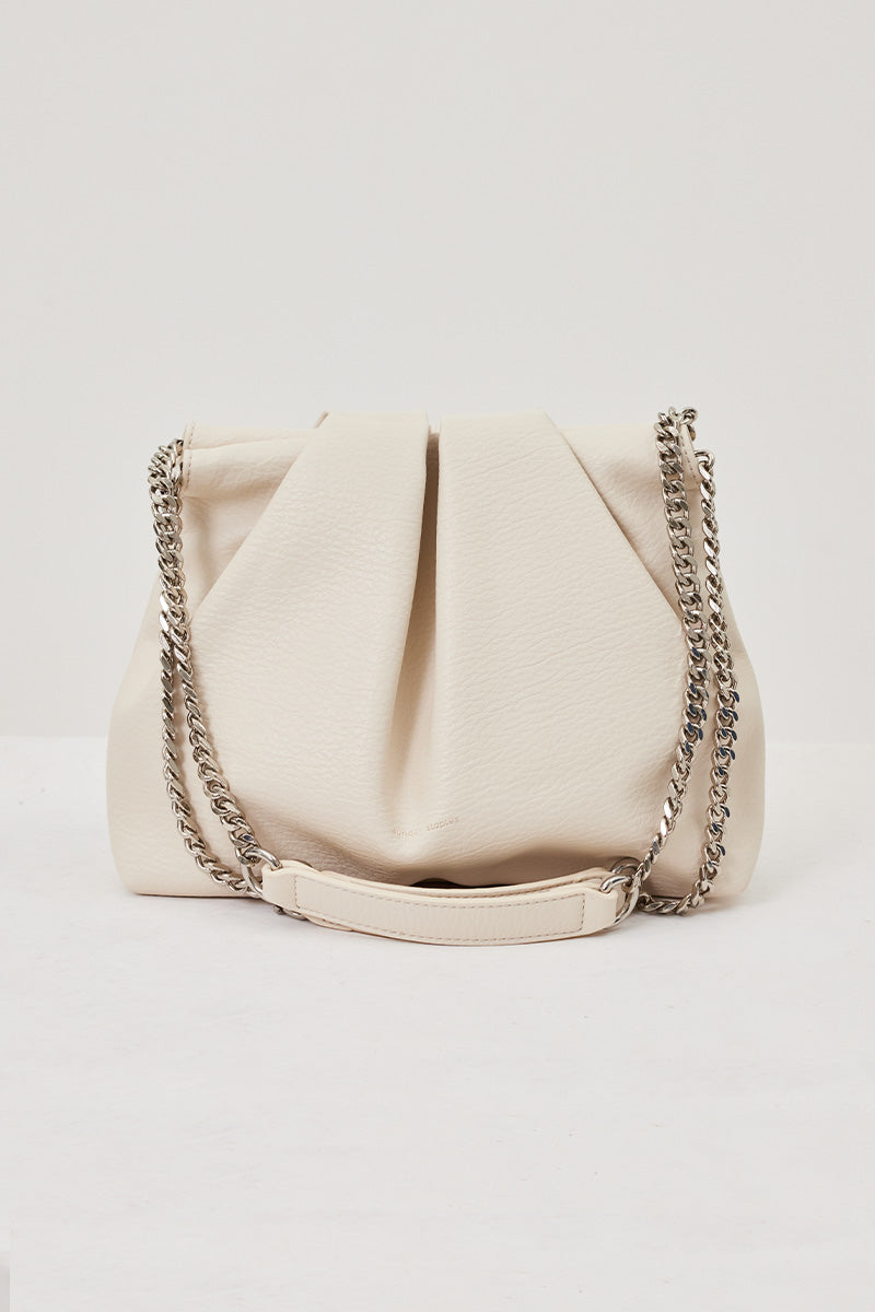 Mantou Ruched Bag in Cream - Image 6
