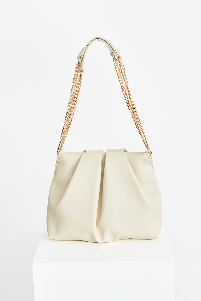 Mantou Ruching Bag in Vanilla - Image 2