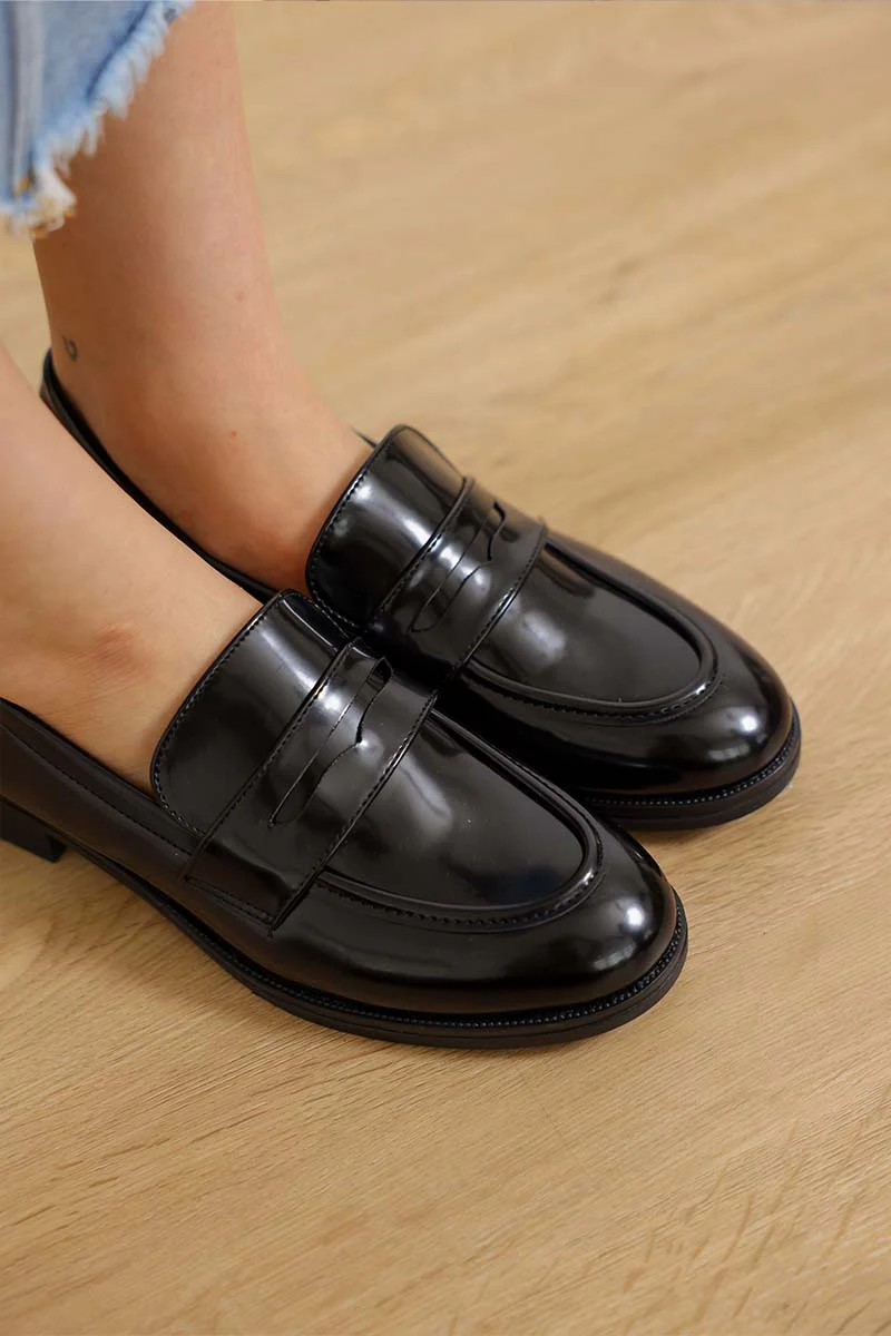 Mavi Patent Loafers in Black - Image 3