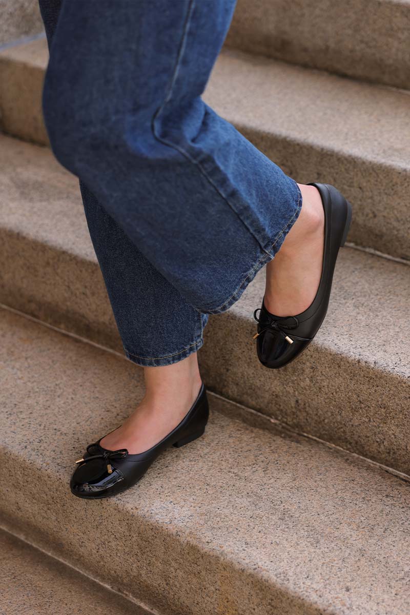 Megumi Ballet Cloud Flats in Black - Image 3
