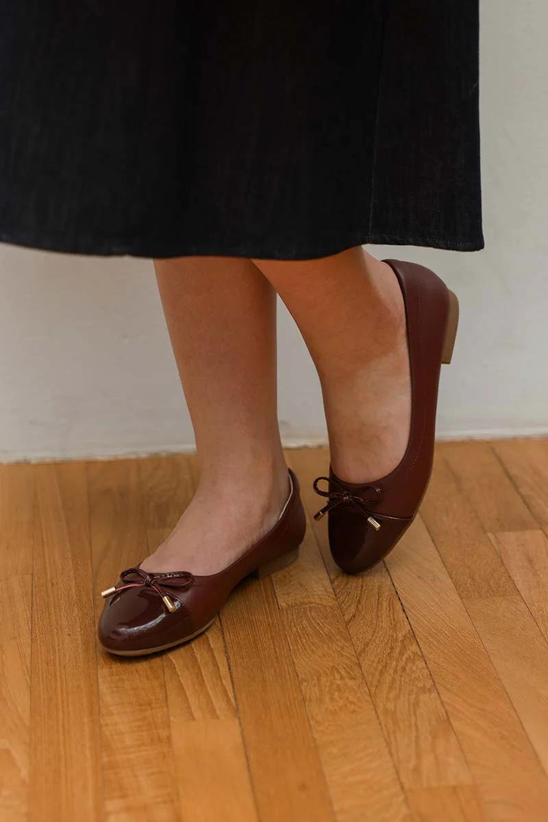 Megumi Ballet Cloud Flats in Wine - Image 4