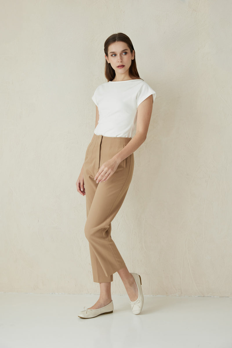 Melodie Calf Leather Ballet Flats in Cream - Image 2