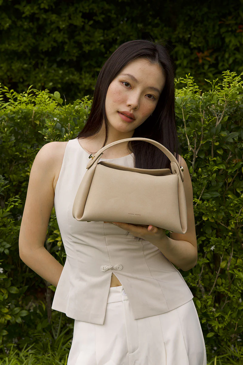 Milan 28 Waterproof Suede Top-handle Bag in Desert - Image 2