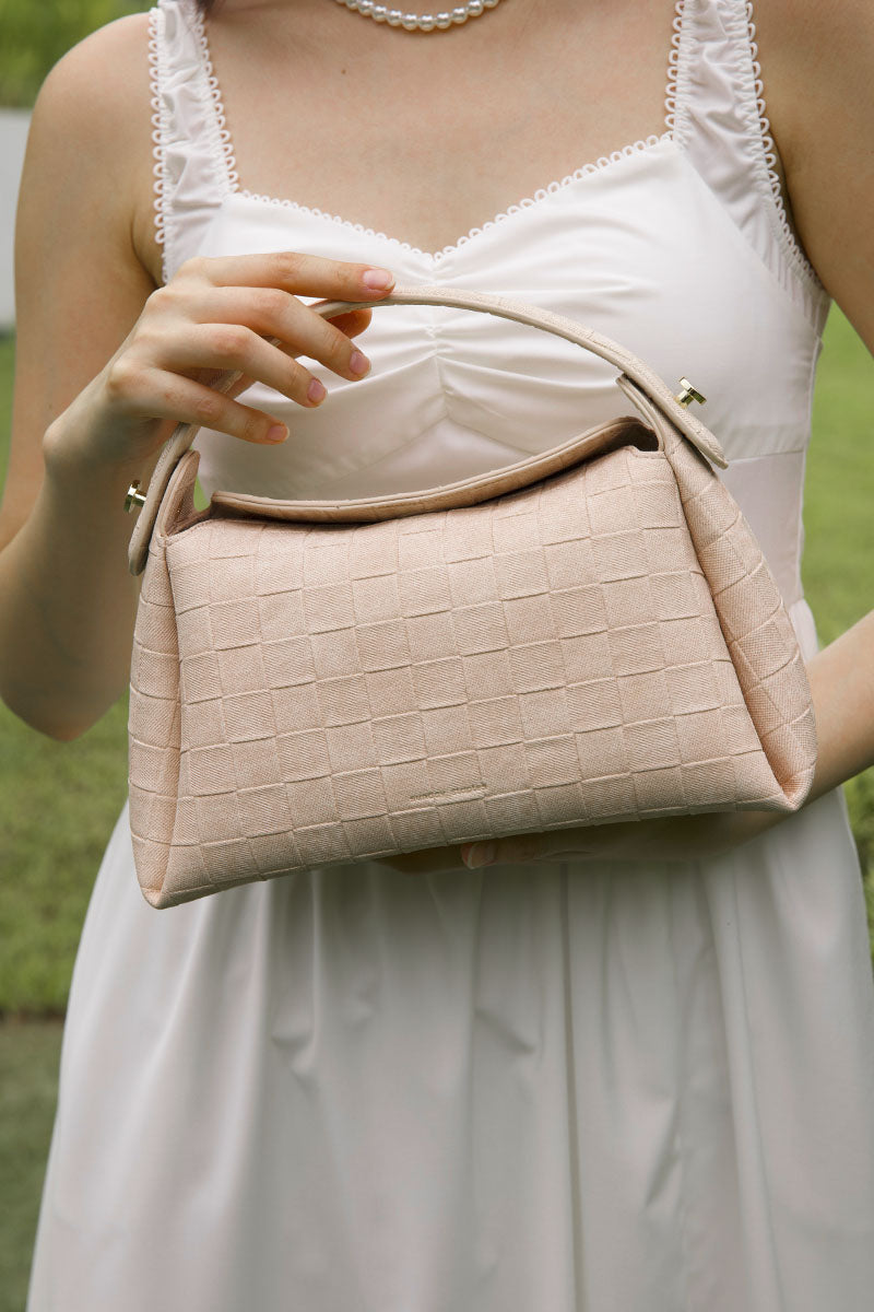 Milan 28 Weaved Top-handle Bag in Natural - Image 3