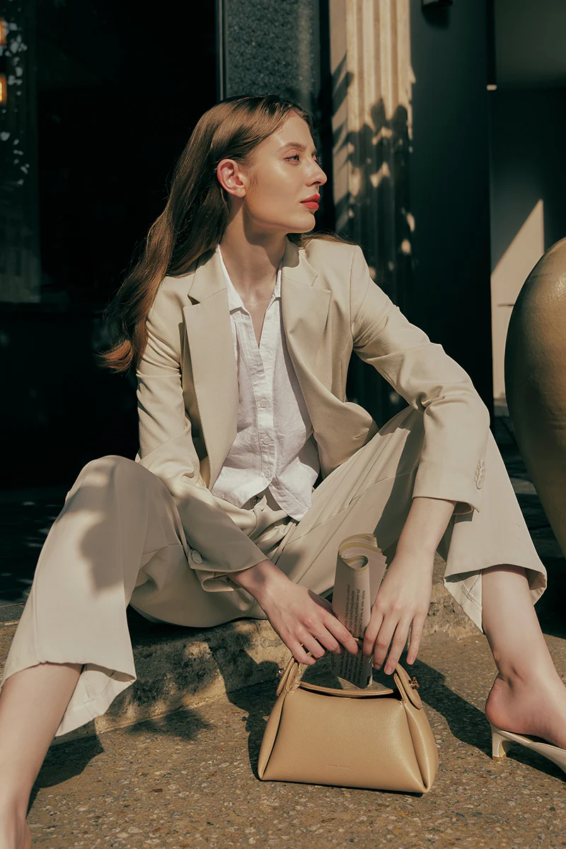 Milan Top-handle Bag in Nude - Image 4