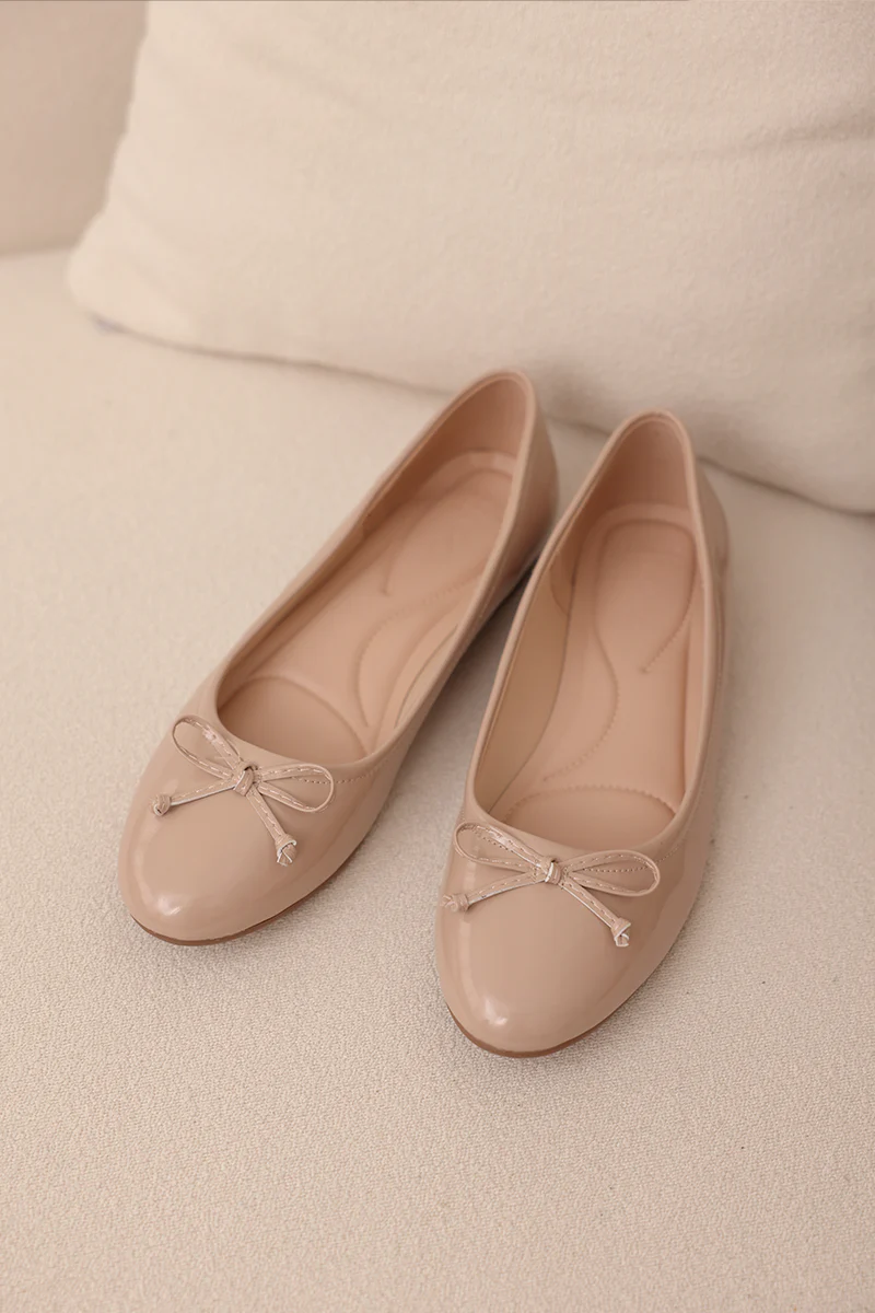 Milena Cloud Ballet Flats in Nude Patent - Image 3