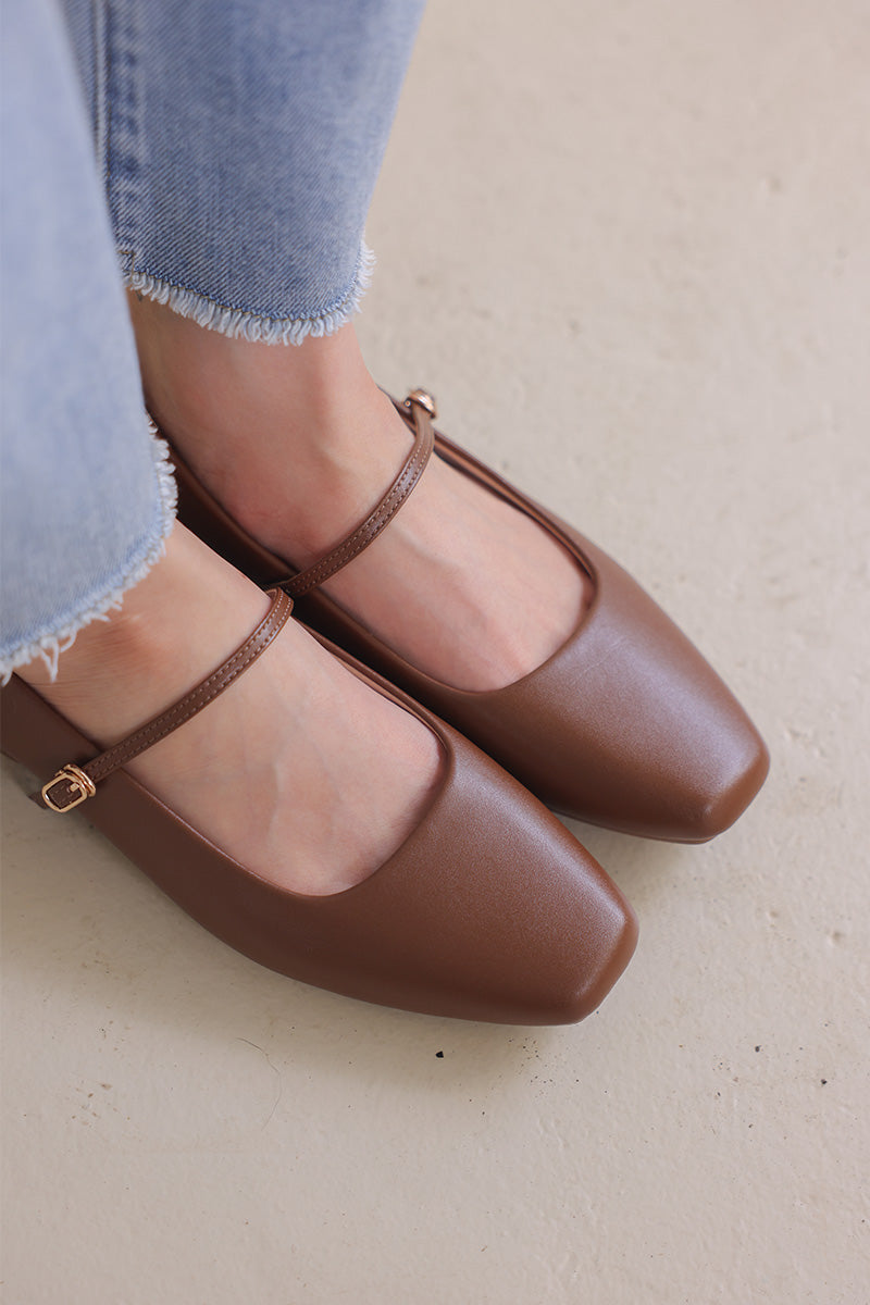 Norell Cloud Maryjane Flats in Brown - Image 4