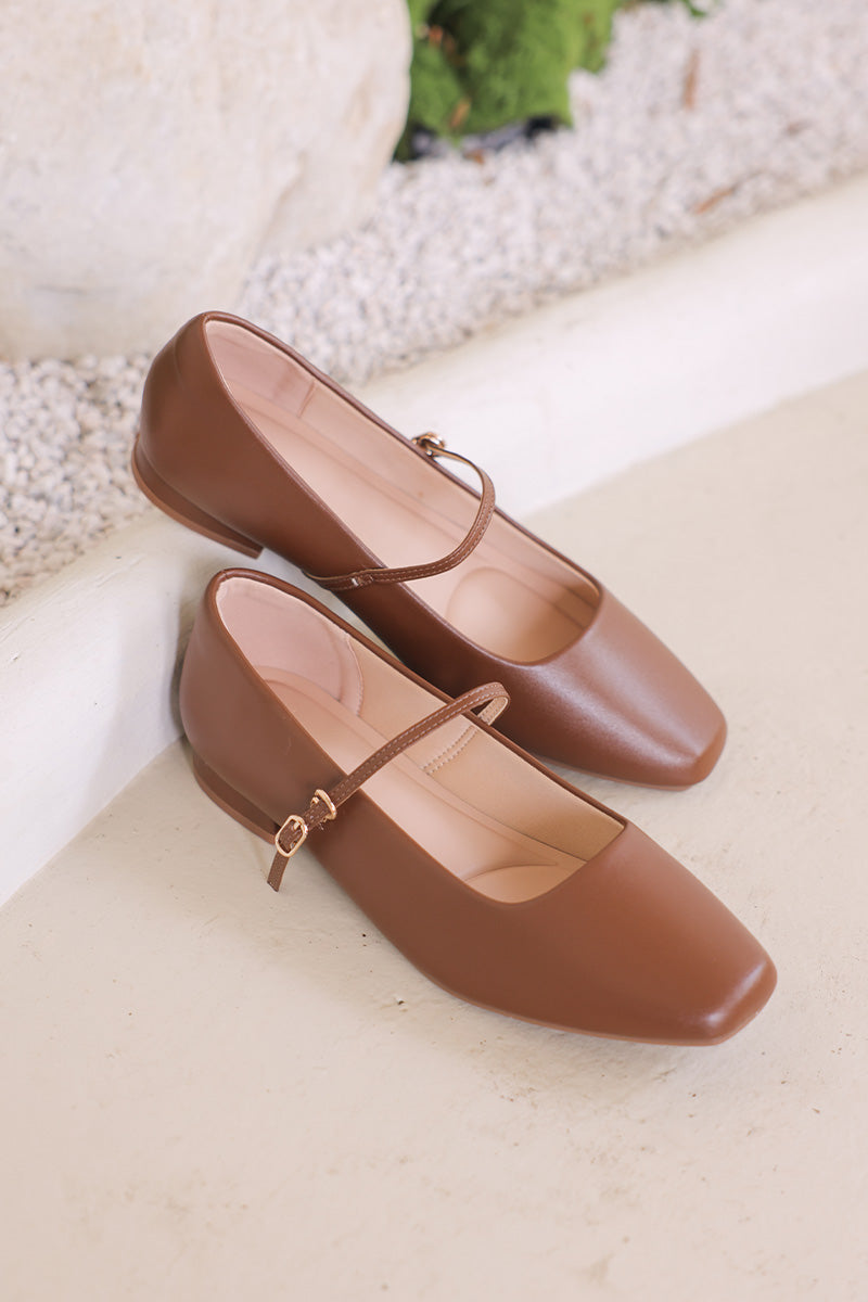 Norell Cloud Maryjane Flats in Brown - Image 6