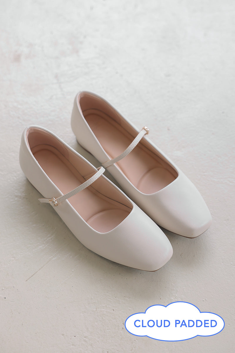 Norell Cloud Maryjane Flats in Cream