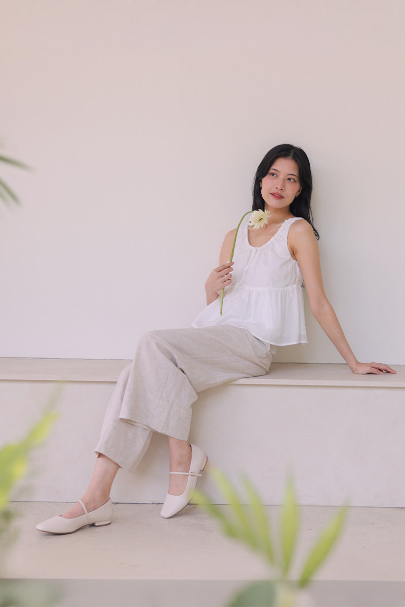 Norell Cloud Maryjane Flats in Cream - Image 2