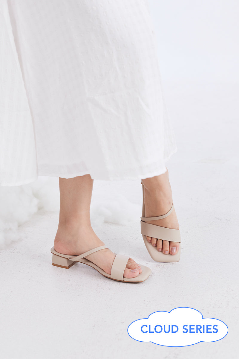 Odette Strappy Cloud Heels in Beige - Image 2