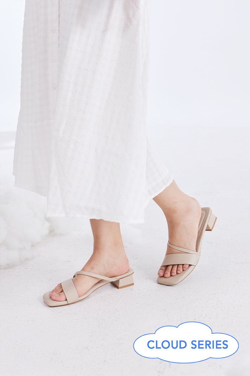 Odette Strappy Cloud Heels in Beige - Image 4