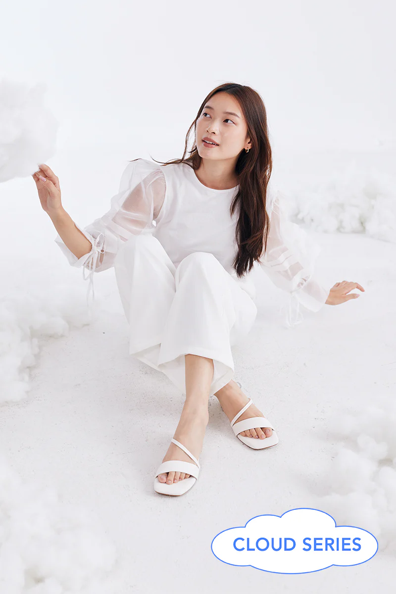 Odette Strappy Cloud Heels in Cream