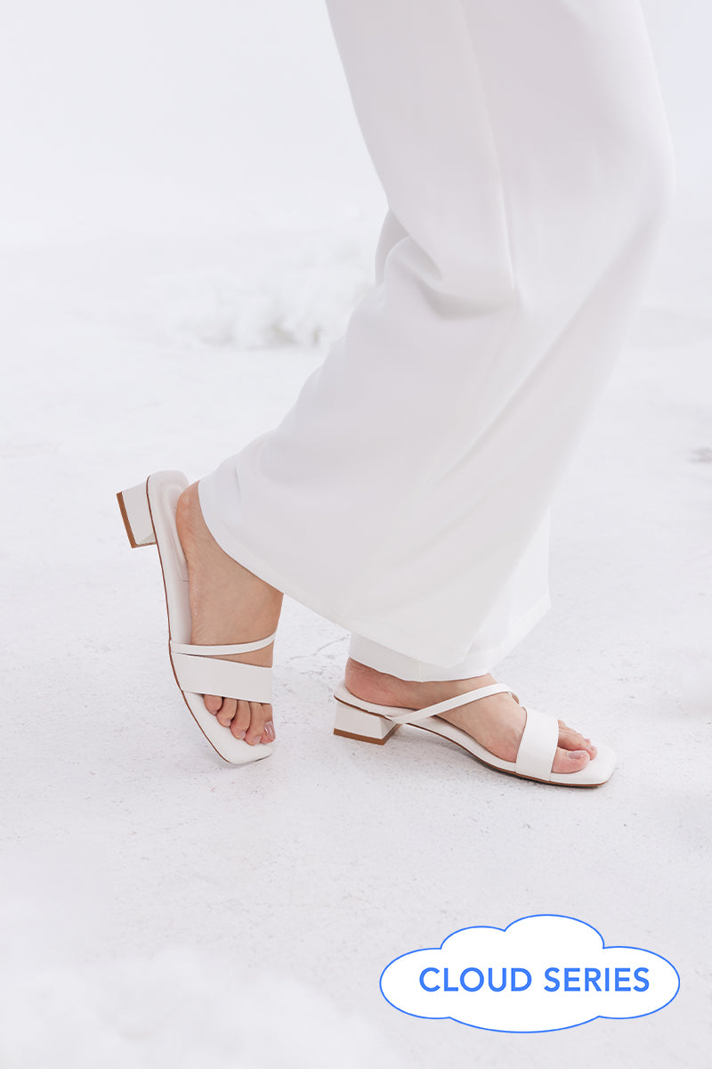 Odette Strappy Cloud Heels in Cream - Image 2