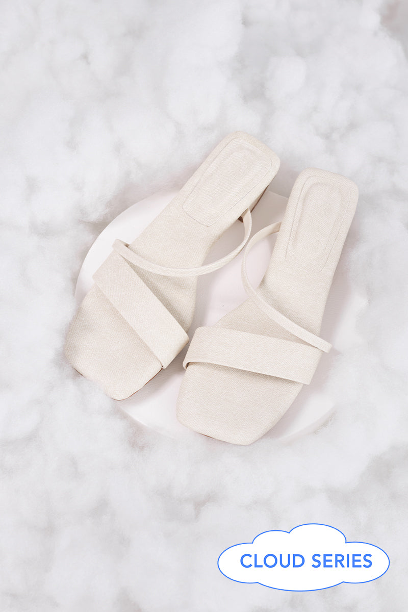 Odette Strappy Cloud Heels in Waterproof Linen - Image 2