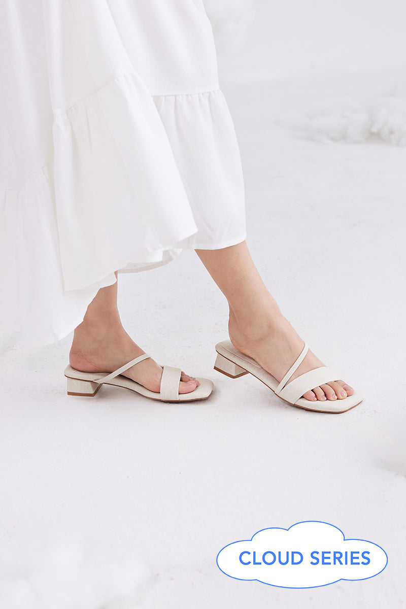Odette Strappy Cloud Heels in Waterproof Linen - Image 4