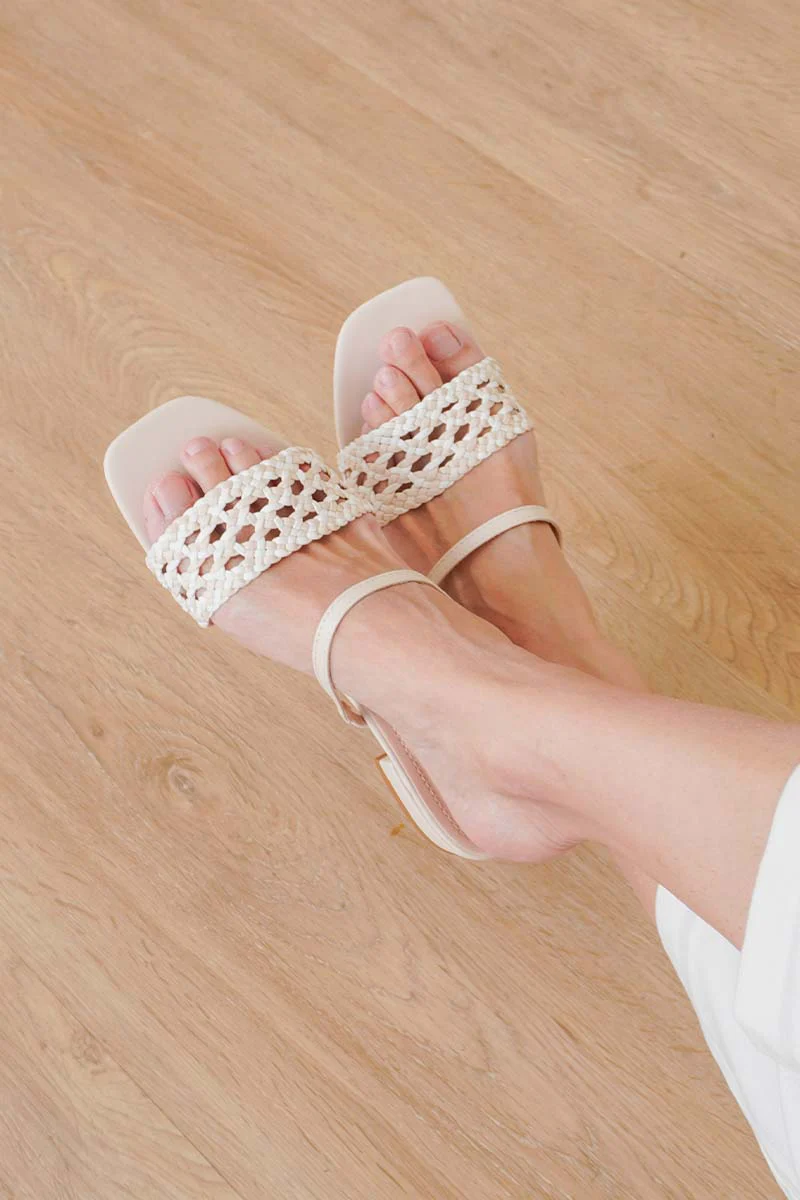 Opaline Hand-woven Sandals in Nude Mix - Image 2