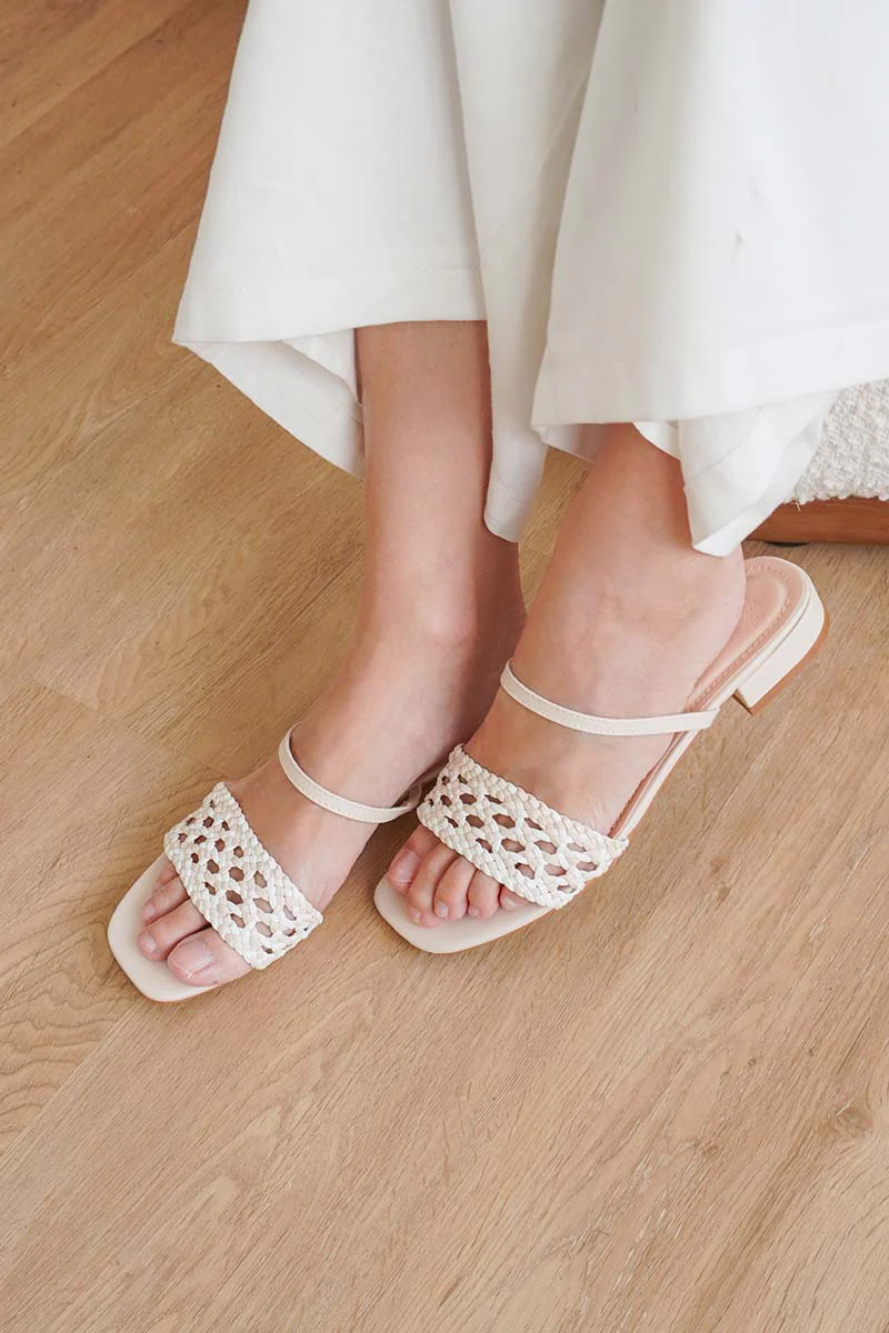 Opaline Hand-woven Sandals in Nude Mix - Image 3