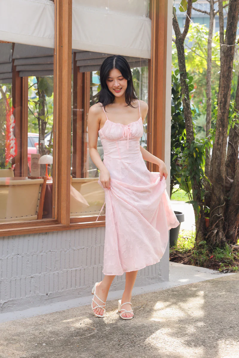 Ovina Pearl Strappy Block Heels in Cream - Image 2