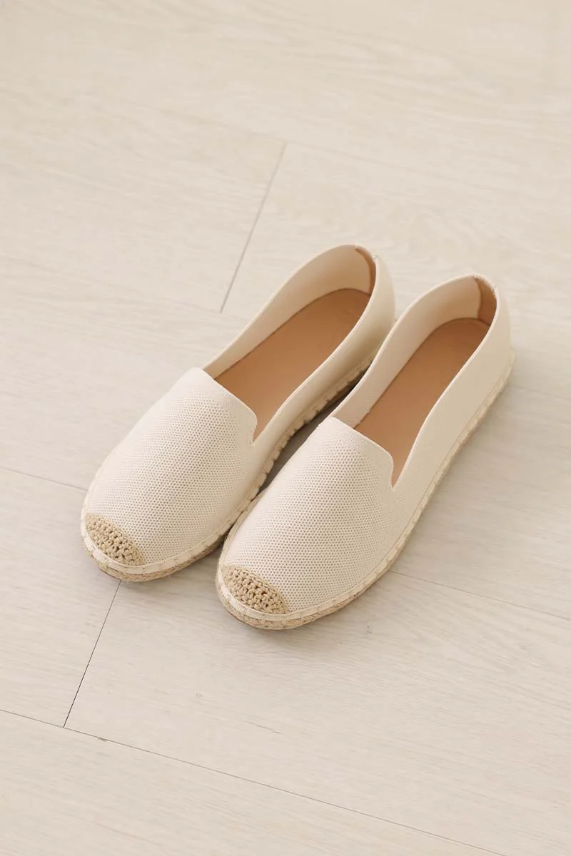 Ravena Espadrille Flats in Cream - Image 4