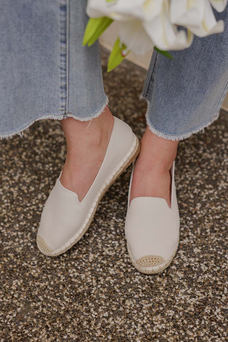Ravena Espadrille Flats in Cream - Image 6