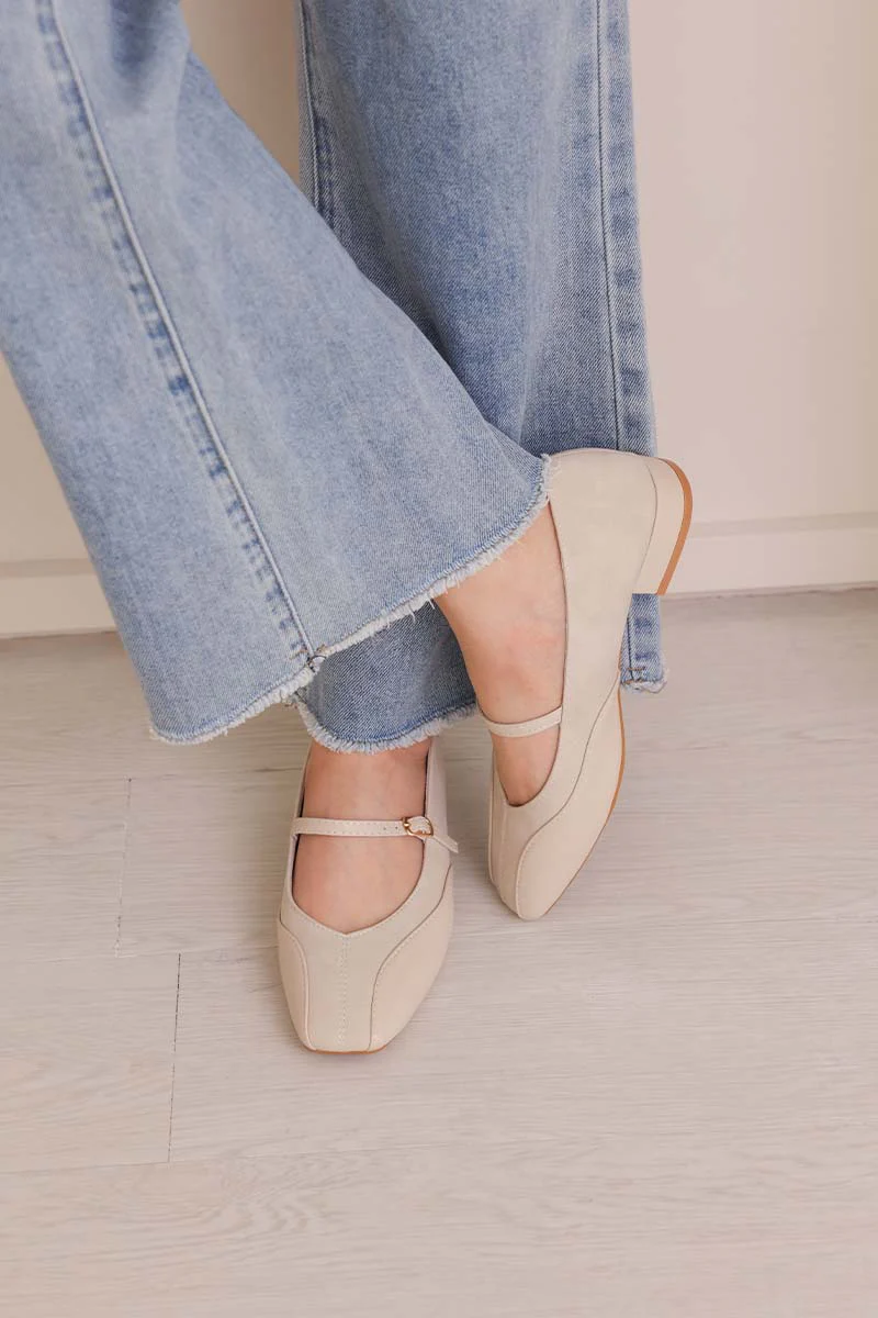 Raze Maryjane Flats in Bone - Image 3