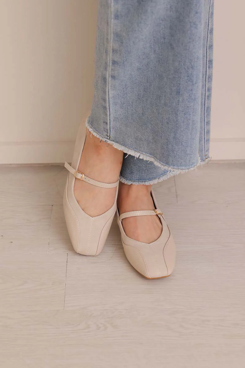 Raze Maryjane Flats in Bone - Image 4