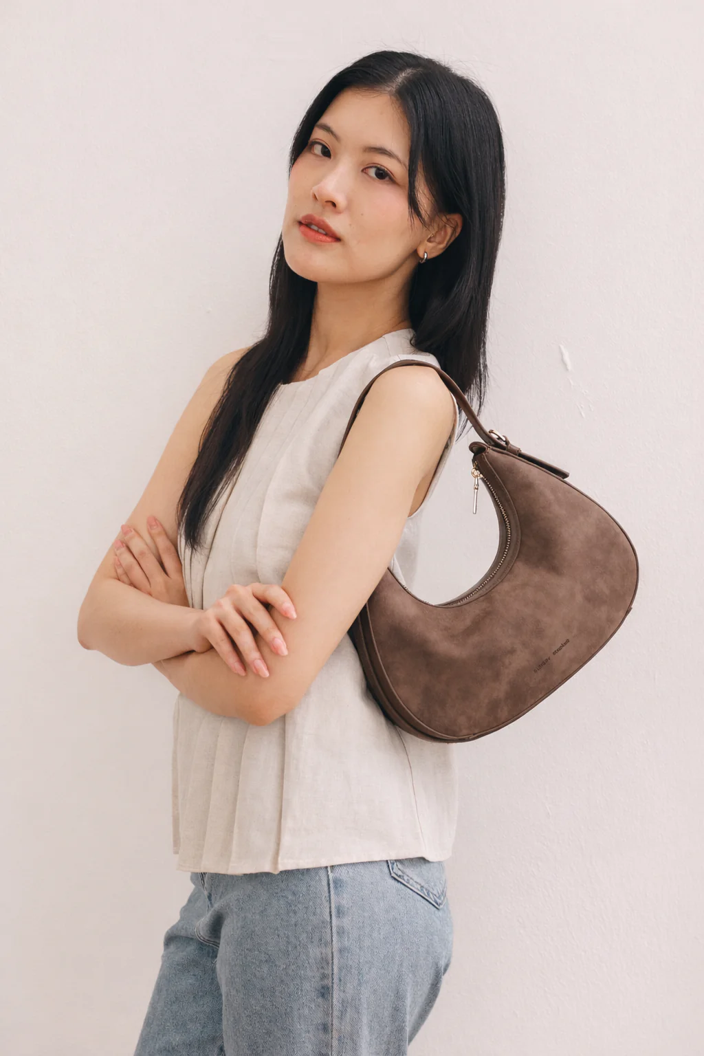 Reunion Tuan Crescent Bag in Chocolate Brown - Image 4