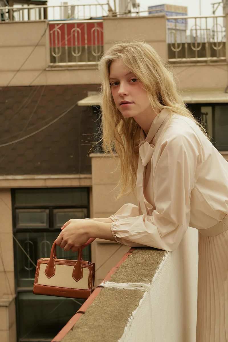 Riviera Bag in Cream Canvas - Image 3