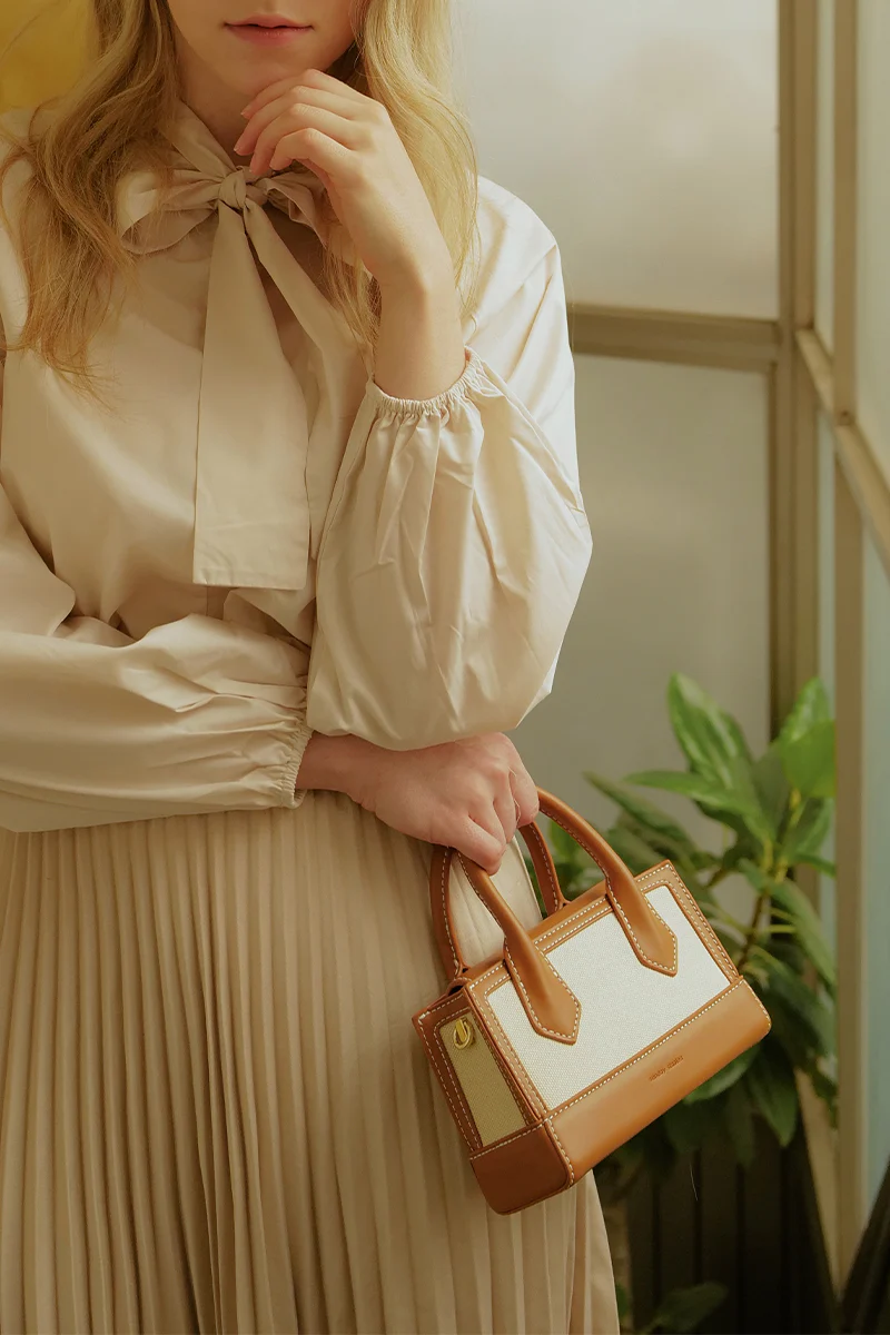Riviera Bag in Cream Canvas - Image 5