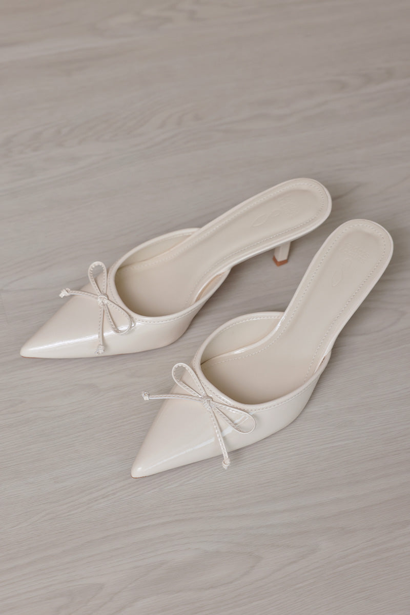 Rosa Ballet Slip-on Heels in Cream - Image 4
