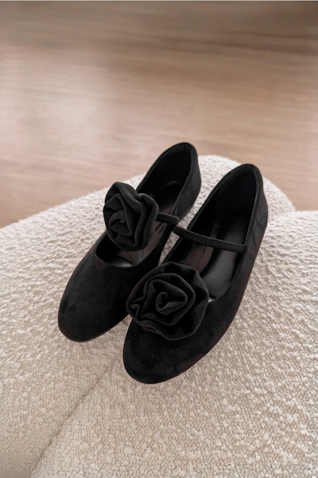 Rosabel Maryjane Flats in Black Suede - Image 5
