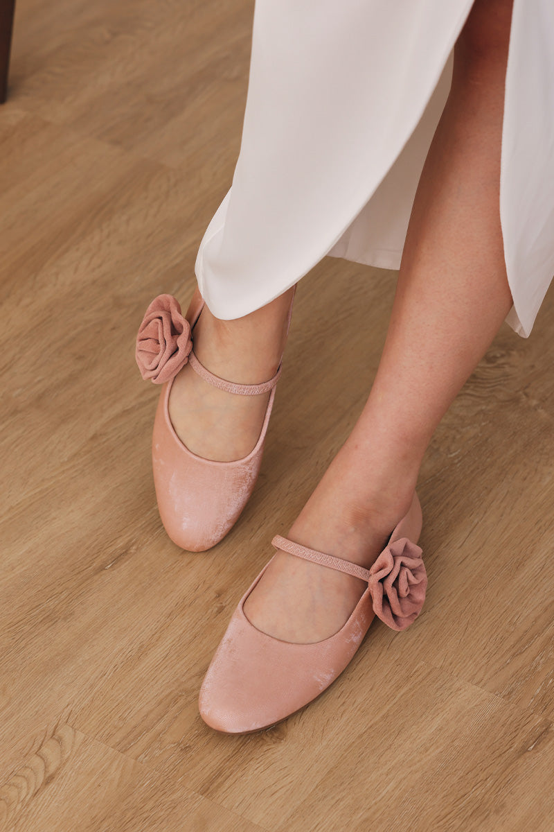 Rosabel Maryjane Flats in Pink Satin - Image 3