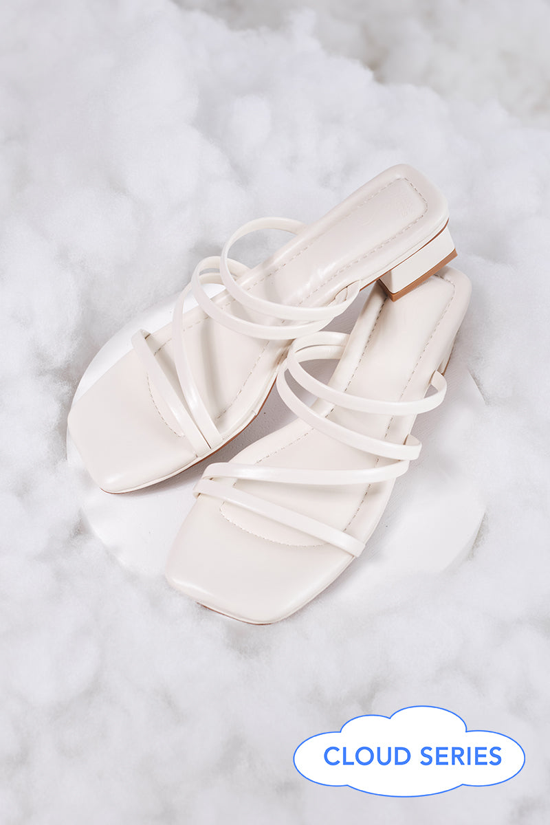 Rosalie Strappy Cloud Heels in Cream - Image 3