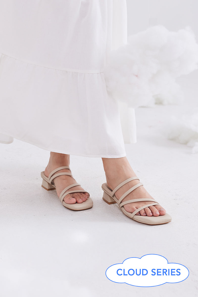 Rosalie Strappy Cloud Heels in Greige - Image 3